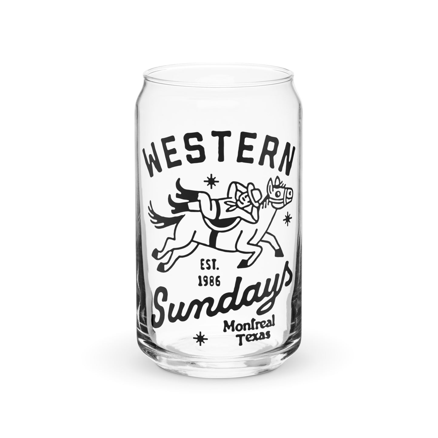 Cowboy Nap Can Shaped Glass