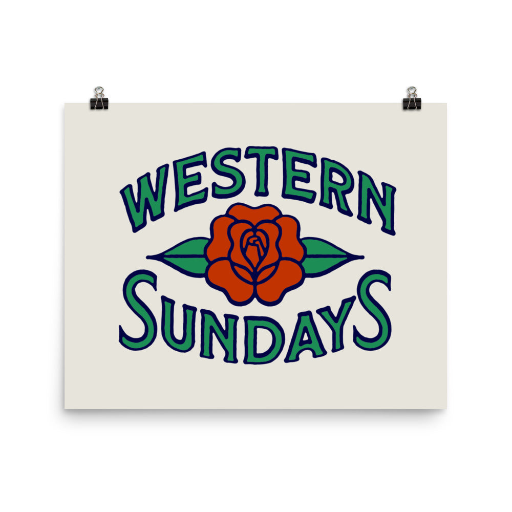 Western Sundays Rose Print