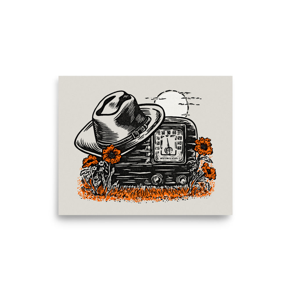 Western Sundays Radio Print 8x10