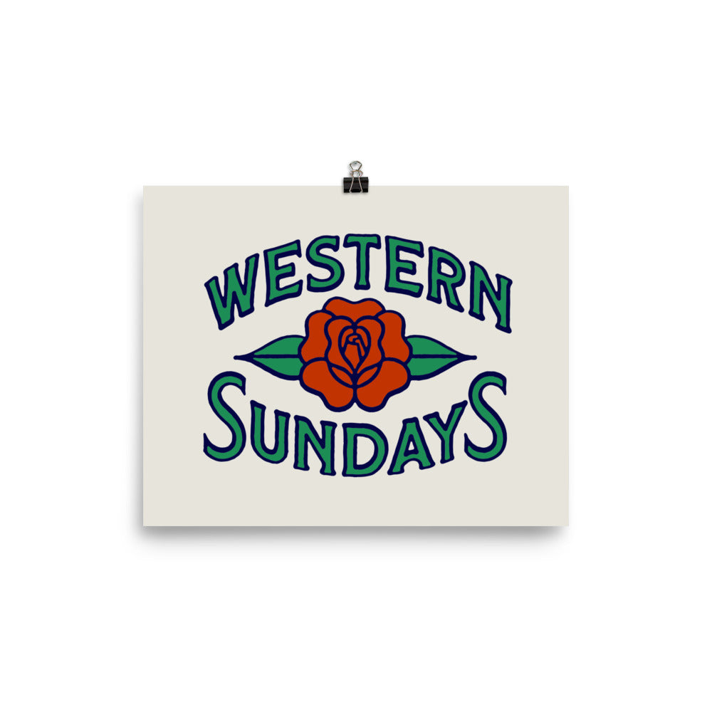Western Sundays Rose Print